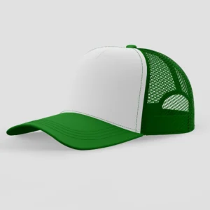 Gorra trucker verde y blanca personalizada