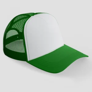 Gorra trucker verde y blanca personalizada