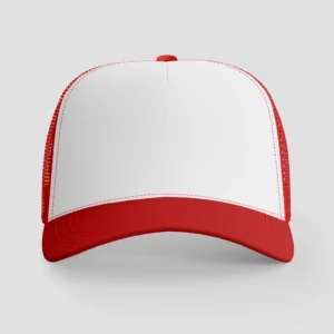 Gorra trucker roja frente blanco personalizada